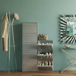 Outlet KARE Design Szafka na buty Caruso MO 50x170 cm srebrna - KARE