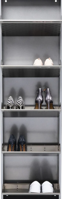 Outlet KARE Design Szafka na buty Caruso MO 50x170 cm srebrna - KARE