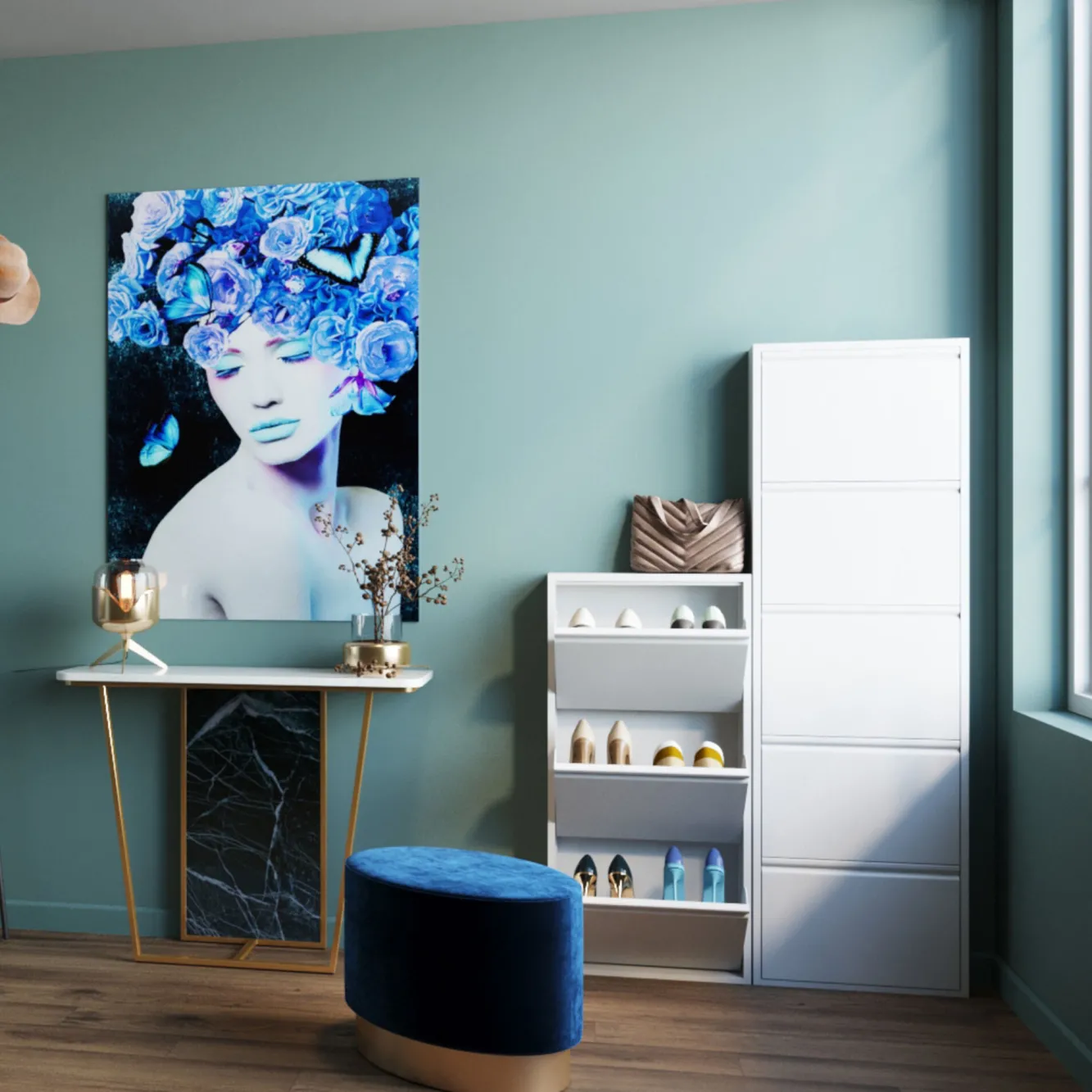 Clearance KARE Design Szafka na buty Caruso MO 50x170 cm biała - KARE