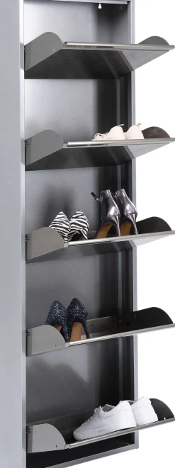 Outlet KARE Design Szafka na buty Caruso 50x170 cm srebrna - KARE