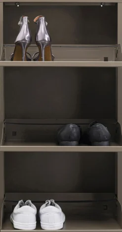 Clearance KARE Design Szafka na buty stalowa 3 półki kolor taupe 50x103 cm - KARE