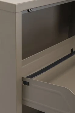 Clearance KARE Design Szafka na buty stalowa 3 półki kolor taupe 50x103 cm - KARE