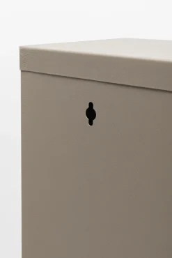 Clearance KARE Design Szafka na buty stalowa 3 półki kolor taupe 50x103 cm - KARE