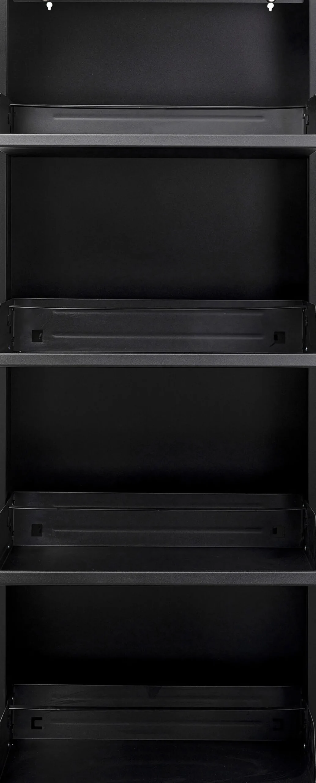 Sale KARE Design Szafka na buty stalowa 4 półki kolor czarny 50x136 cm - KARE