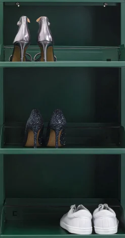 Outlet KARE Design Szafka na buty stalowa 3 półki kolor zielony 50x103 cm - KARE
