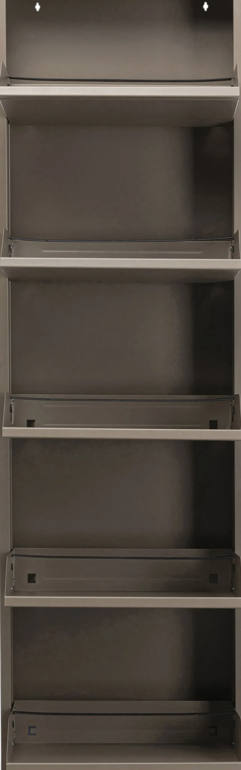 Sale KARE Design Szafka na buty stalowa 5 półek kolor taupe 50x170 cm - KARE