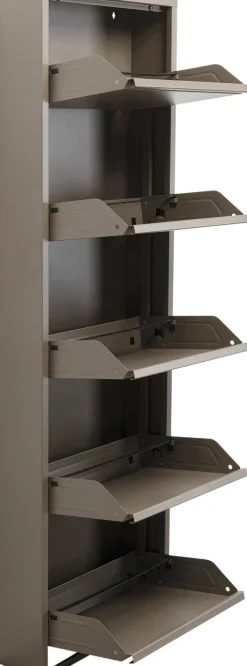 Sale KARE Design Szafka na buty stalowa 5 półek kolor taupe 50x170 cm - KARE