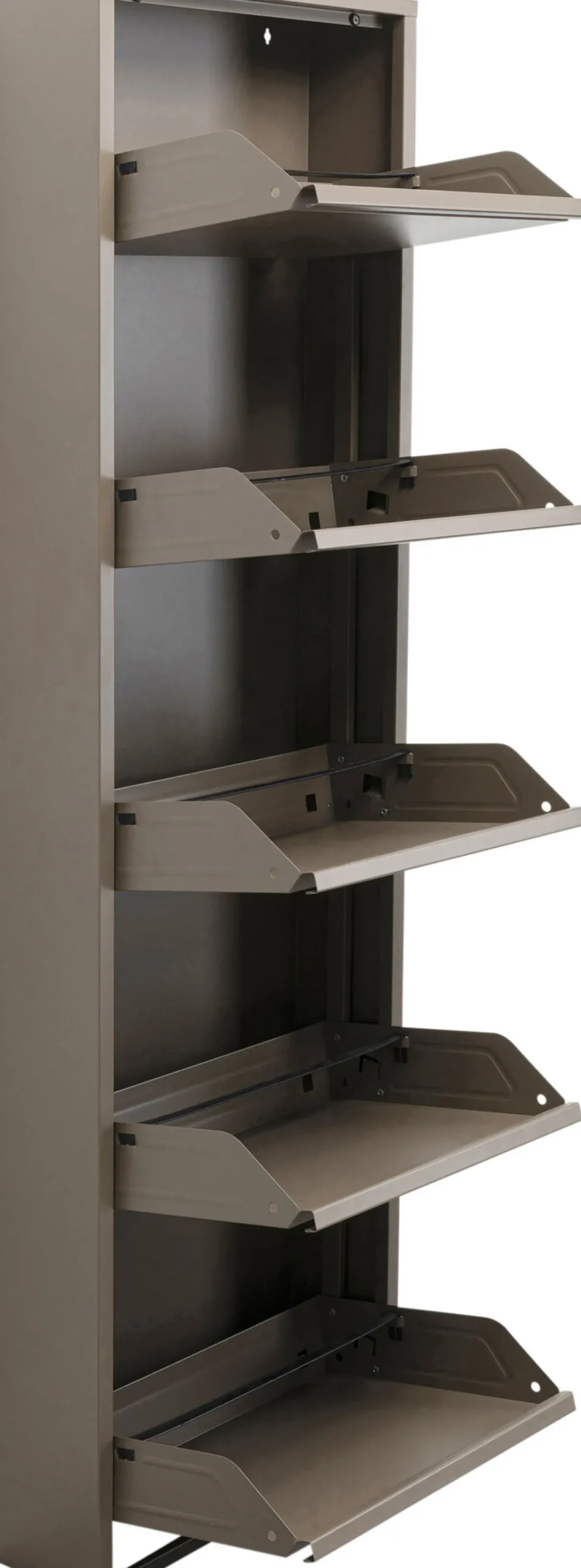 Sale KARE Design Szafka na buty stalowa 5 półek kolor taupe 50x170 cm - KARE