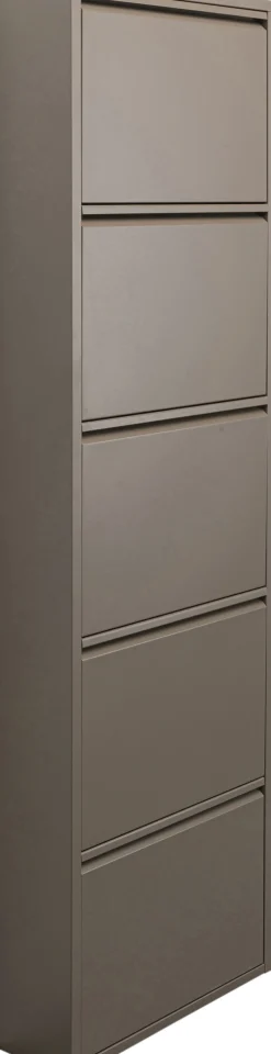 Sale KARE Design Szafka na buty stalowa 5 półek kolor taupe 50x170 cm - KARE