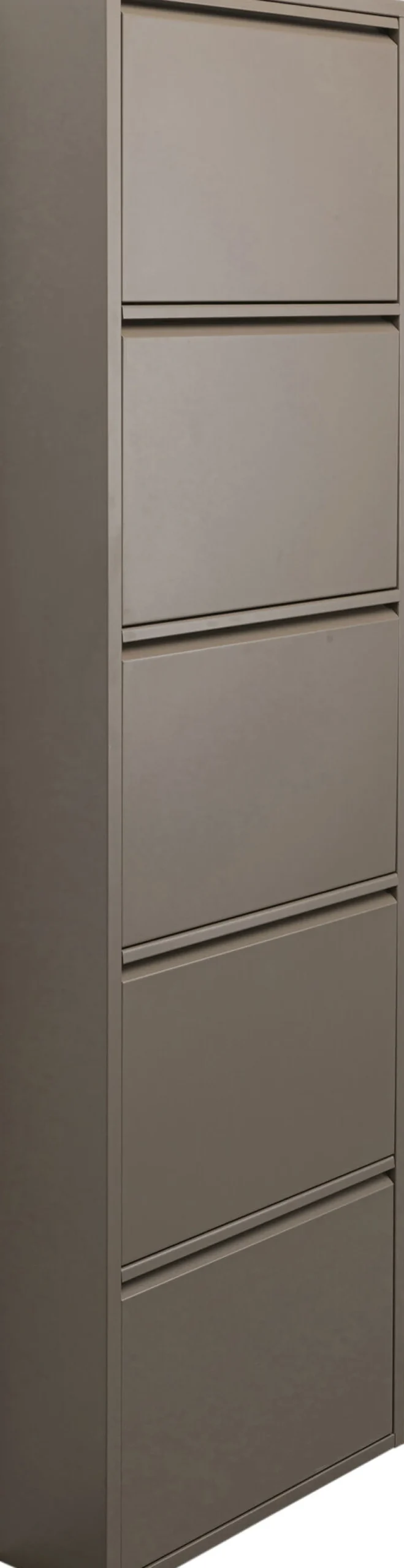 Sale KARE Design Szafka na buty stalowa 5 półek kolor taupe 50x170 cm - KARE