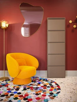 Sale KARE Design Szafka na buty stalowa 5 półek kolor taupe 50x170 cm - KARE