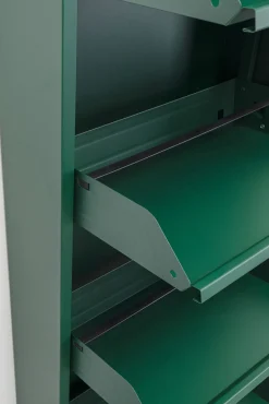 Online KARE Design Szafka na buty stalowa 5 półek kolor zielony 50x170 cm - KARE
