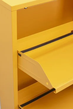 Online KARE Design Szafka na buty stalowa 3 półki kolor żółty 50x103 cm - KARE