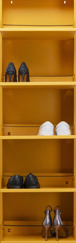 Outlet KARE Design Szafka na buty stalowa 5 półek kolor żółty 50x170 cm - KARE