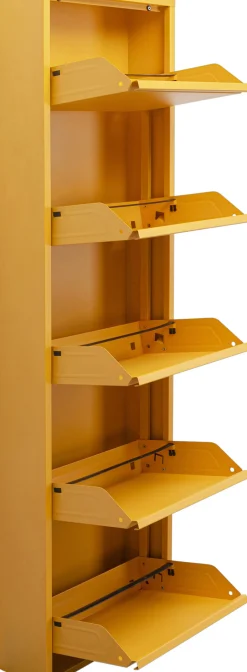 Outlet KARE Design Szafka na buty stalowa 5 półek kolor żółty 50x170 cm - KARE