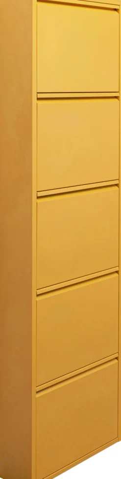 Outlet KARE Design Szafka na buty stalowa 5 półek kolor żółty 50x170 cm - KARE