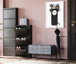 Discount KARE Design Szafka na buty stalowa czarna 3 przegródki 50x104 cm - KARE