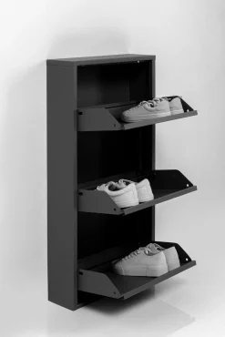 Discount KARE Design Szafka na buty stalowa czarna 3 przegródki 50x104 cm - KARE