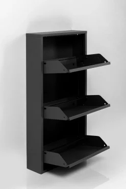 Discount KARE Design Szafka na buty stalowa czarna 3 przegródki 50x104 cm - KARE