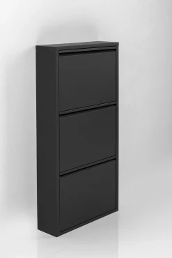 Discount KARE Design Szafka na buty stalowa czarna 3 przegródki 50x104 cm - KARE