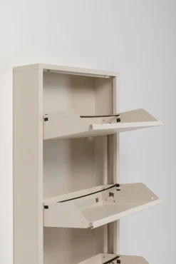 Discount KARE Design Szafka na buty stalowa kremowa 5 przegródek 50x173 cm - KARE