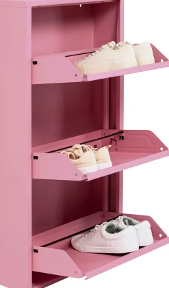 Discount KARE Design Szafka na buty stalowa różowa 3 przegródki 50x104 cm - KARE