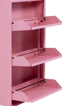 Discount KARE Design Szafka na buty stalowa różowa 3 przegródki 50x104 cm - KARE