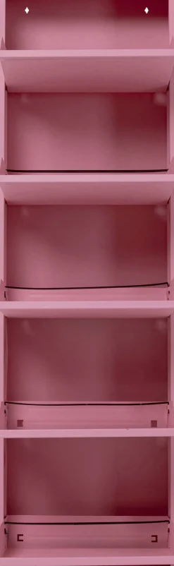 Fashion KARE Design Szafka na buty stalowa różowa 5 przegródek 50x173 cm - KARE