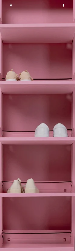 Fashion KARE Design Szafka na buty stalowa różowa 5 przegródek 50x173 cm - KARE