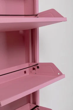 Fashion KARE Design Szafka na buty stalowa różowa 5 przegródek 50x173 cm - KARE