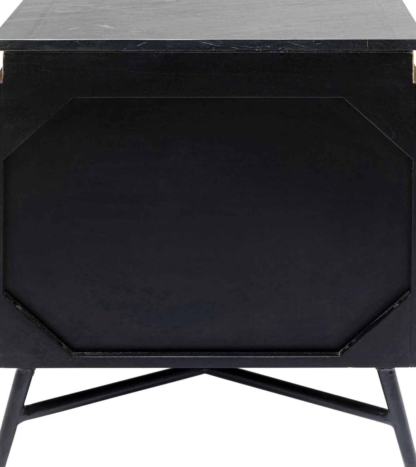 New KARE Design Szafka nocna Catalina 51x58 cm drewno mango ciemnobrązowe - blat marmur - KARE