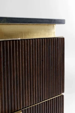 New KARE Design Szafka nocna Catalina 51x58 cm drewno mango ciemnobrązowe - blat marmur - KARE