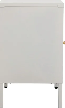 New KARE Design Szafka nocna 1-drzwiowa biała stal i szkło 40x60 cm - KARE