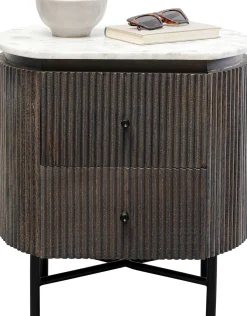 Sale KARE Design Szafka nocna z 2 szufladami drewno mango i marmur 50x55 cm - KARE