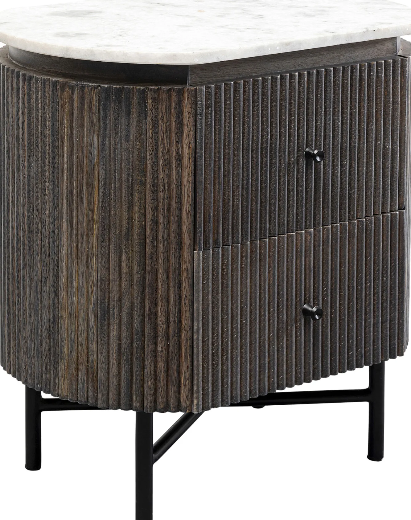 Sale KARE Design Szafka nocna z 2 szufladami drewno mango i marmur 50x55 cm - KARE