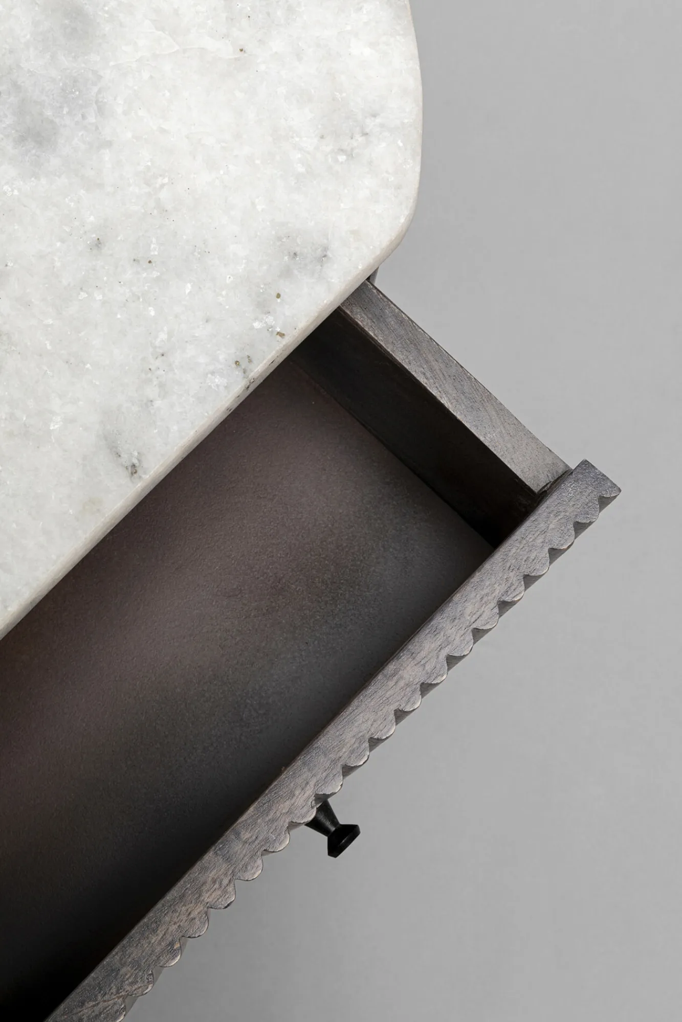 Sale KARE Design Szafka nocna z 2 szufladami drewno mango i marmur 50x55 cm - KARE