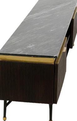 New KARE Design Szafka RTV Catalina 170x50 cm drewno mango ciemnobrązowe - blat marmur - KARE