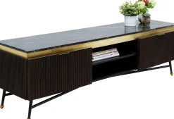 New KARE Design Szafka RTV Catalina 170x50 cm drewno mango ciemnobrązowe - blat marmur - KARE