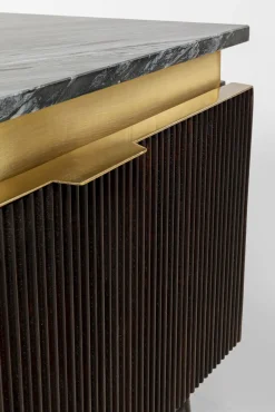 New KARE Design Szafka RTV Catalina 170x50 cm drewno mango ciemnobrązowe - blat marmur - KARE