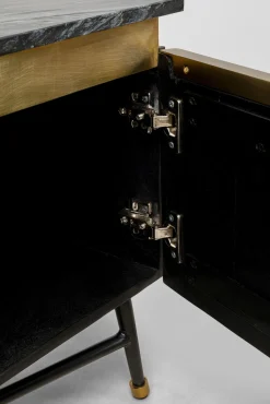 New KARE Design Szafka RTV Catalina 170x50 cm drewno mango ciemnobrązowe - blat marmur - KARE