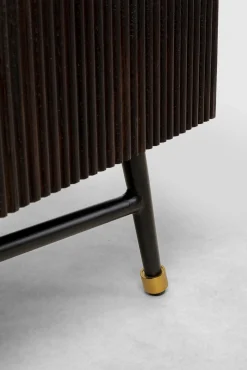 New KARE Design Szafka RTV Catalina 170x50 cm drewno mango ciemnobrązowe - blat marmur - KARE