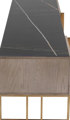 Clearance KARE Design Szafka RTV Cesaro 160x50 cm naturalna - blat ceramika - KARE