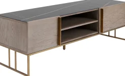 Clearance KARE Design Szafka RTV Cesaro 160x50 cm naturalna - blat ceramika - KARE