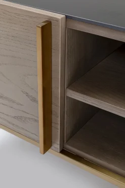 Clearance KARE Design Szafka RTV Cesaro 160x50 cm naturalna - blat ceramika - KARE