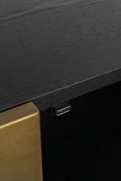 Online KARE Design Szafka RTV 4-drzwiowa czarno-złota front stal nierdzewna 180x45 cm - KARE