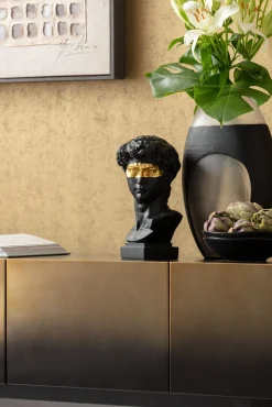 Online KARE Design Szafka RTV 4-drzwiowa czarno-złota front stal nierdzewna 180x45 cm - KARE