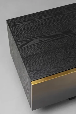 Online KARE Design Szafka RTV 4-drzwiowa czarno-złota front stal nierdzewna 180x45 cm - KARE