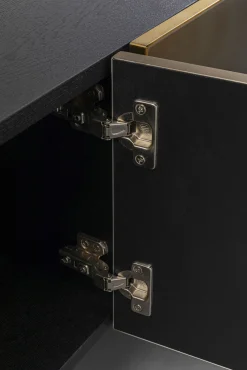 Online KARE Design Szafka RTV 4-drzwiowa czarno-złota front stal nierdzewna 180x45 cm - KARE