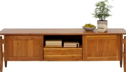 Hot KARE Design Szafka RTV 2-drzwiowa z szufladą i półką drewno akacjowe 175x55 cm - KARE