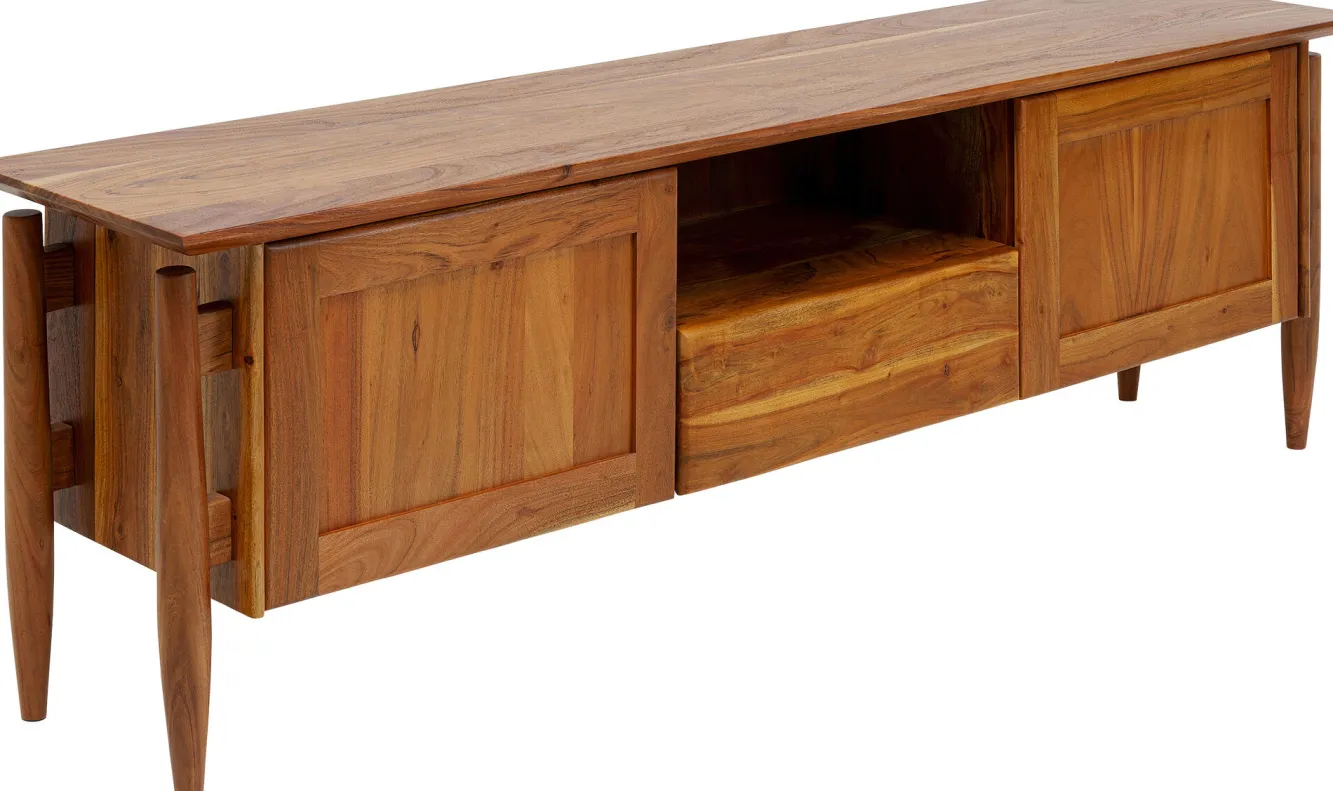 Hot KARE Design Szafka RTV 2-drzwiowa z szufladą i półką drewno akacjowe 175x55 cm - KARE